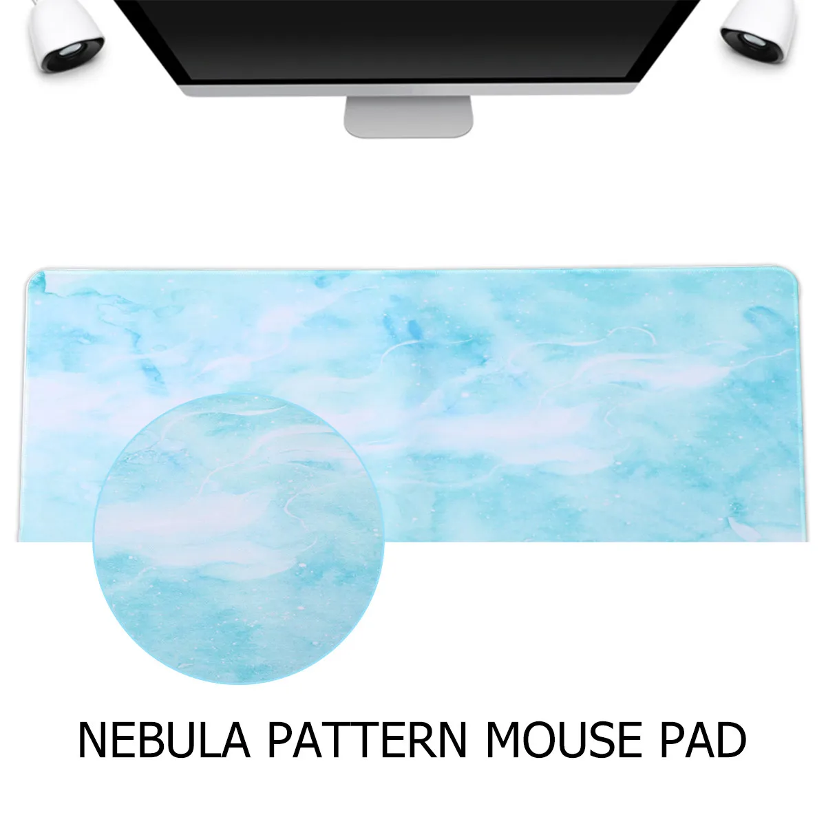 Marble Mouse Pad 80x30x0.2cm Premium Fabric Bottom Smooth Glide Accuracy Enhanced for Designers Gamers