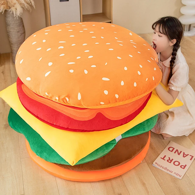 ハンバーガー,ハンバーガードール,チェアクッション,チーズパン,野菜,肉,装飾,アセンブリ用のぬいぐるみ枕 - AliExpress 26