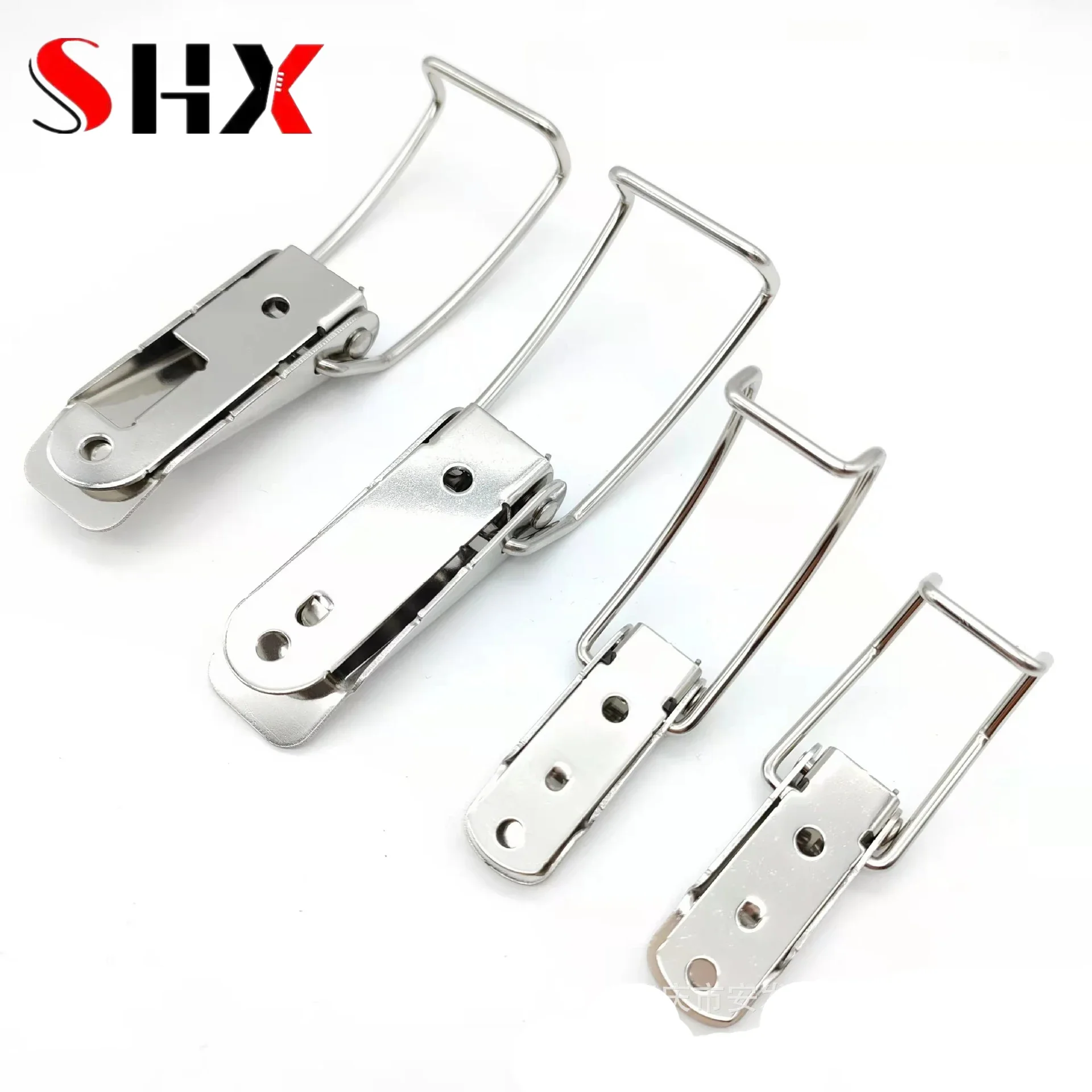 Duck Mouth Buckle Hook, Hasps caixa de madeira, Metal prateado, Spring Catch Fecho, Loaded Draw Toggle, 90 graus, 2pcs