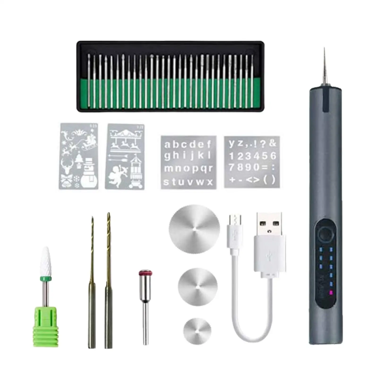 Electric Engraving Pen Convenient with 30 Bit Etching Engraving Tool for Carving Engraver Etching Crafting Resin Engraving