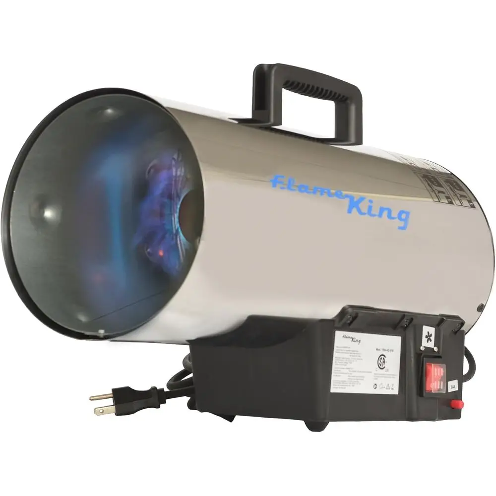 

Portable 60,000 BTU Propane Heater - Ideal for Outdoor Jobsites, Construction, Garages, and Patios - Stainless Steel