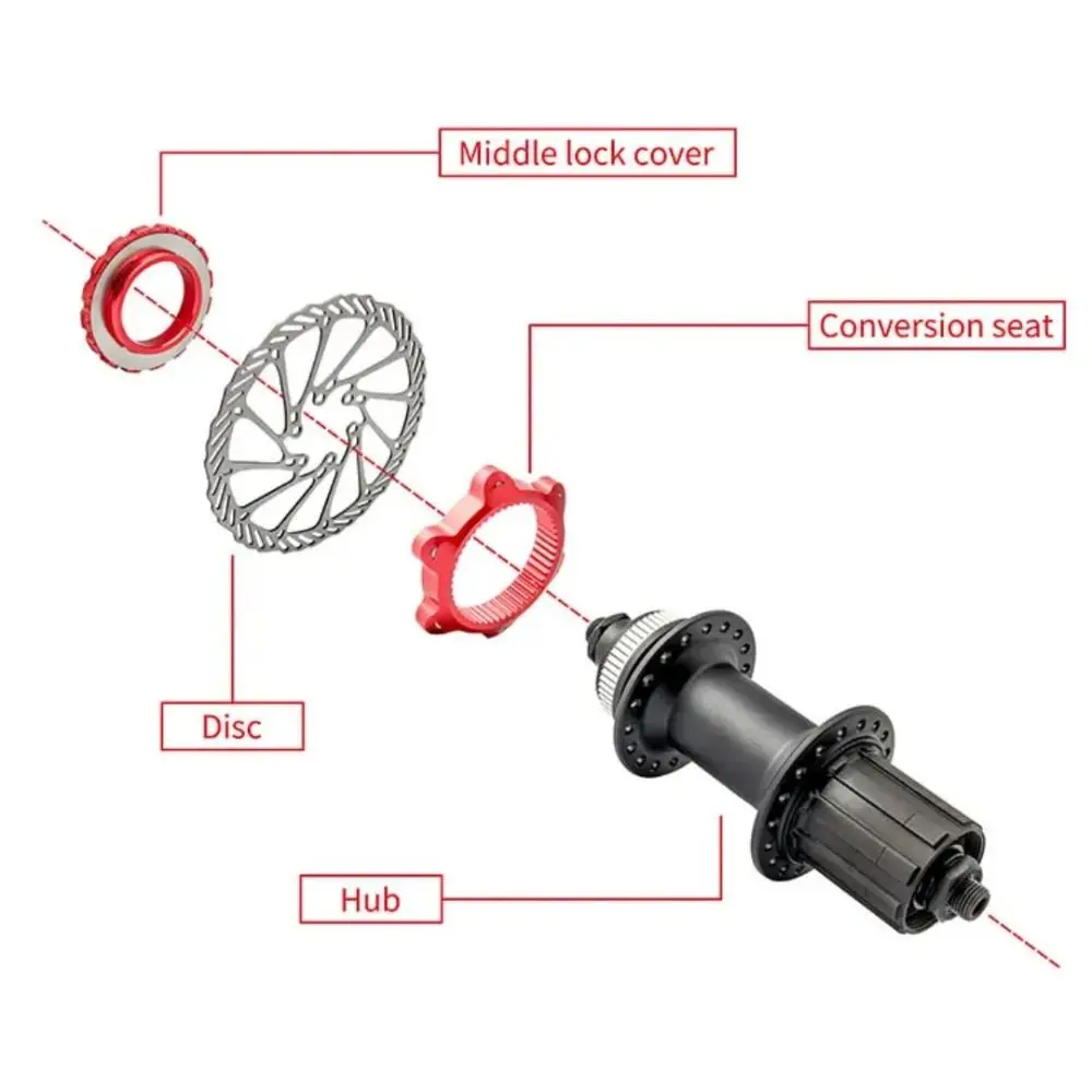 6 Bolts Bike Centerlock Adapter Aluminum Alloy 44mm Axis Bike Hub Center Lock Conversion Tight Fit with Stainless Steel Washer image 5