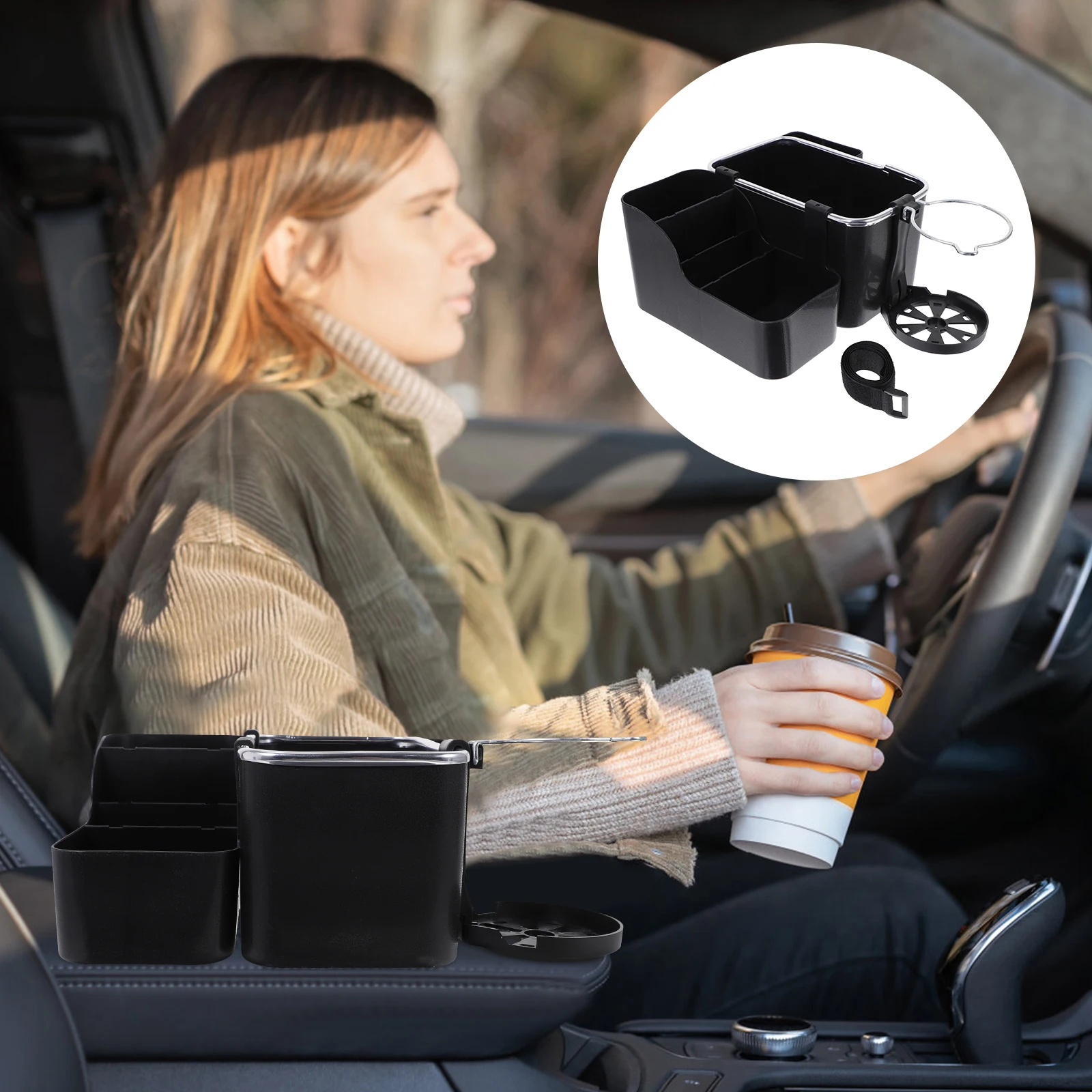 

Vehicle-mounted Storage Organizers and Automotive Center Console Tray Cup Holder