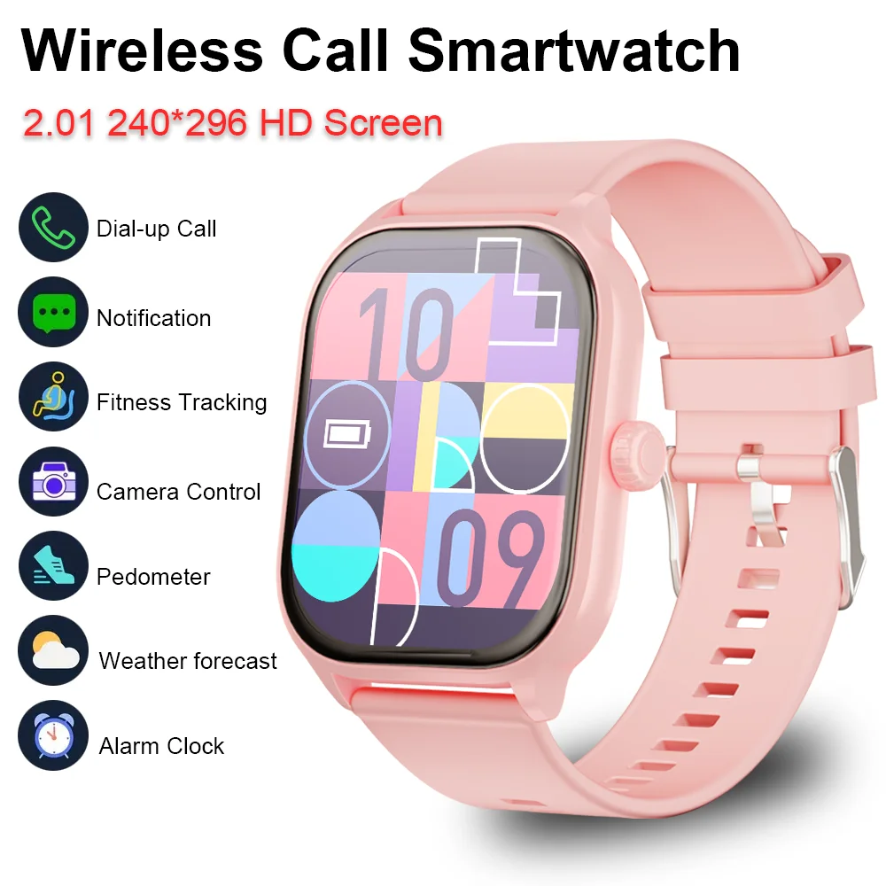 LAXASFIT Smart Watch 2.01 inch HD Touch Screen 100+ Sports Modes Calorie Tracking Bluetooth Talk Smart Watch Android IOS