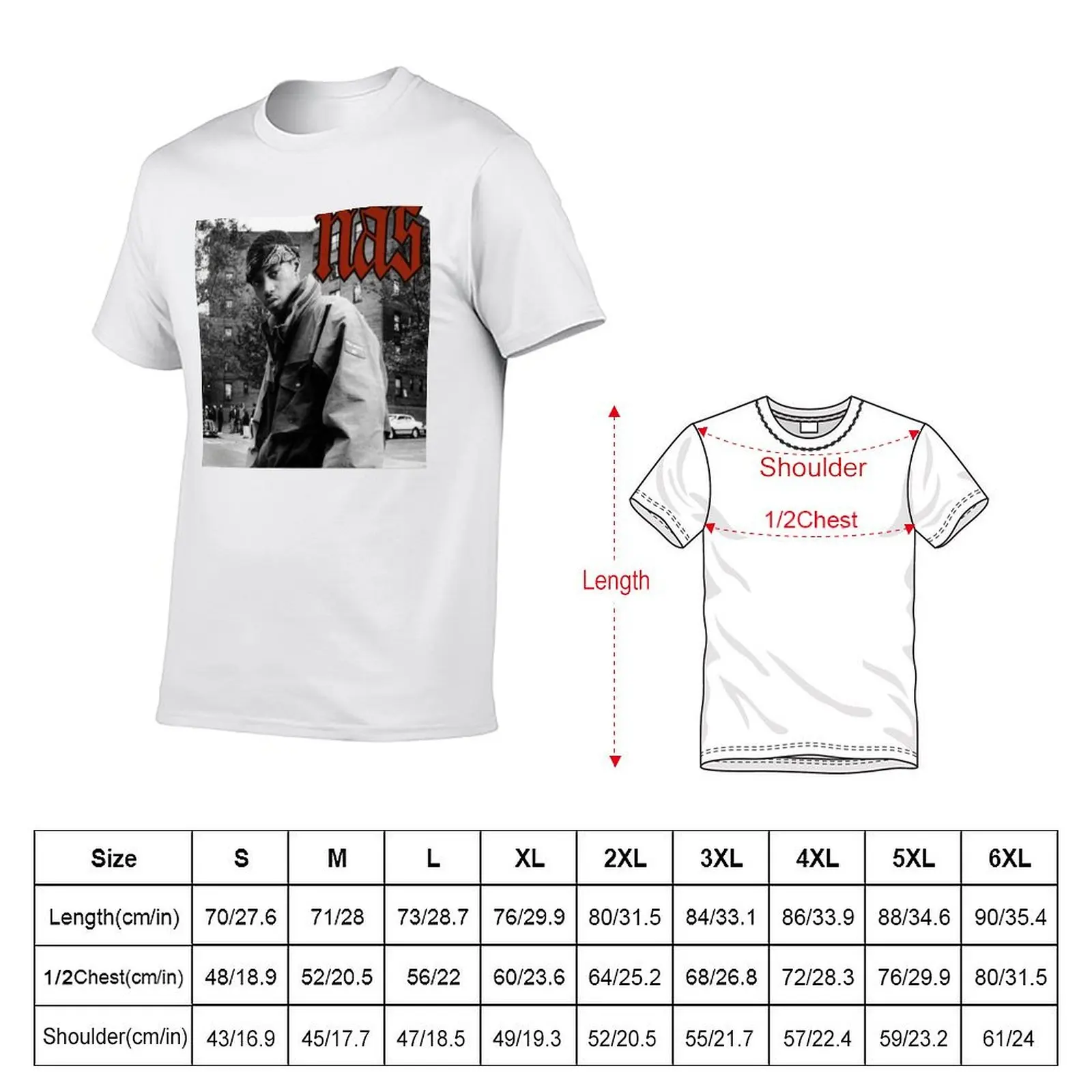 Nas Queensbridge 90s hiphop T-Shirt man tshirt t shirt man plain T-Shirt
