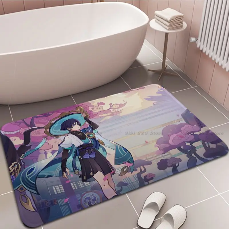 Anime Games Genshin Impact Scaramouche Floor Mat Retro Multiple Choice Living Room Kitchen Rug Non-Slip Alfombra