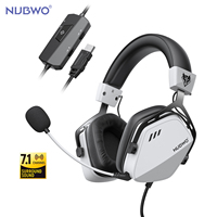 NUBWO USB Gaming Headset with 7.1 Surround and FPS Sound Wired Headphones with Noise Canceling Mic Comfortable Design for PC