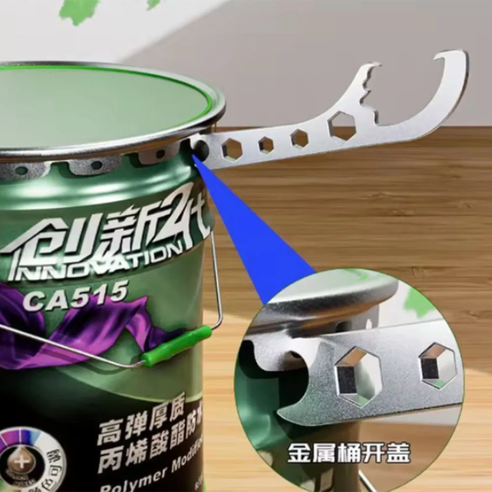 Multifunctional Paint Bucket Opener, Lid Remover, Opening Wrench, Stainless Steel Can Opener, Paint Pail Lid Opener