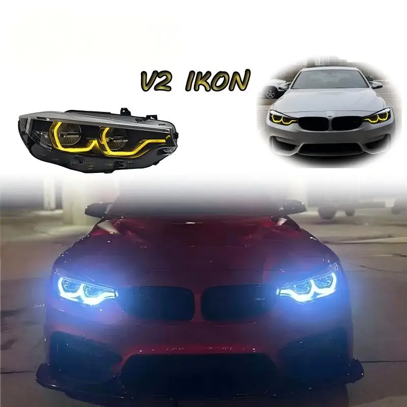 For Custom LED Headlights for BMW F32 F36 F80 F82 2013-2020 Dual Color DRL Sequential Turn Signal Headlamps