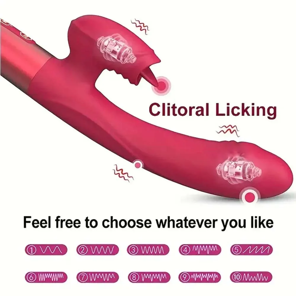 Powerful Vibrator for Women with Tongue Licking Clitoris Stimulator Female Masturbation G Spot Dildo Adults Goods Sex Toys 18+ - Image 2