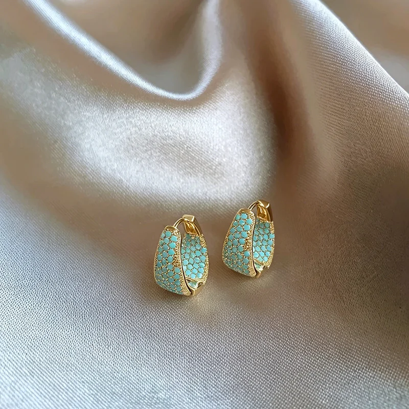 Retro Grüne Türkis Metall Tropfenohrringe 2026 Luxus-Schmuck Trendiges High-End-Gefühl für Damen Ohrschmuck Accessoires – Detail 5
