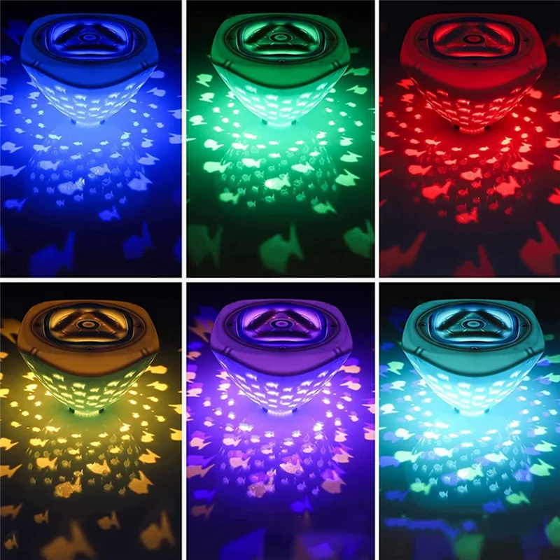 AK25-Unterwasser Disco Licht Fisch Muster Brunnen Projektor Licht Farbe Batterie Betrieben Für Disco Pool Party Pool Lichter