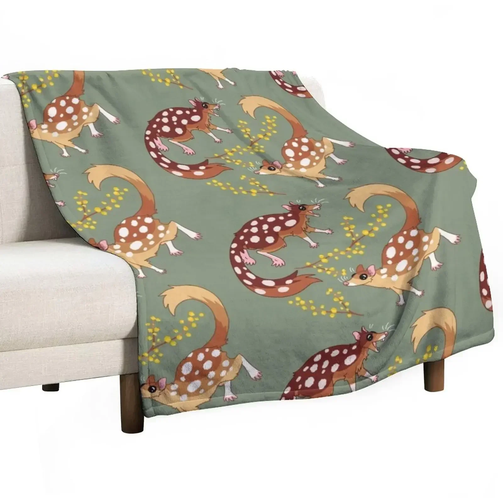 Quolls and Wattle Throw Blanket Ultra Plush Cozy Blanket for Napping Sleeping