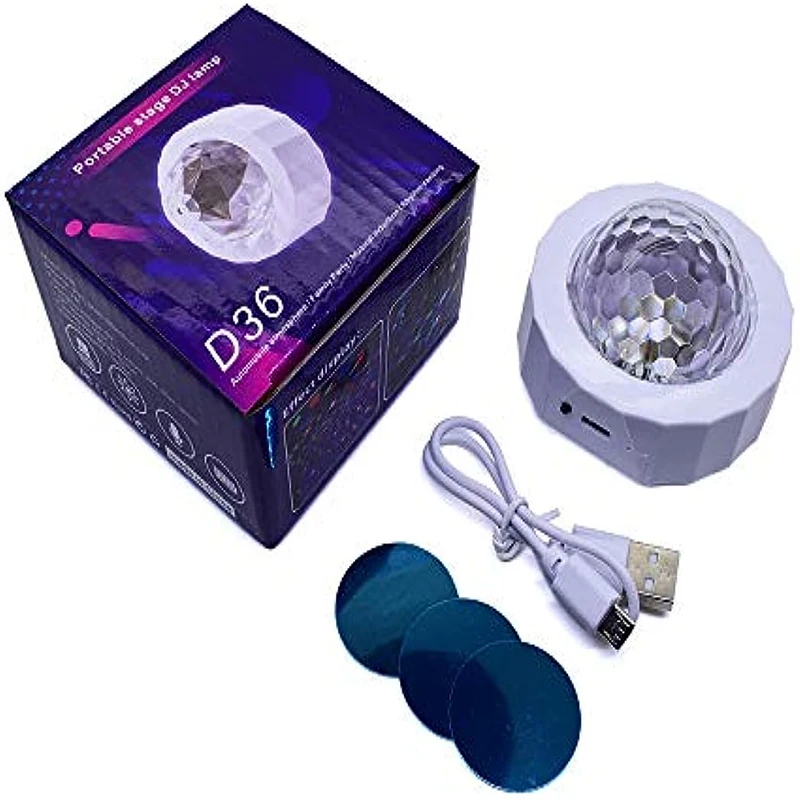 Luce a sfera per DJ per interni auto con funzione di attivazione del suono lampada portatile per DJ da palcoscenico luci per feste stroboscopiche per feste a LED ricaricabili