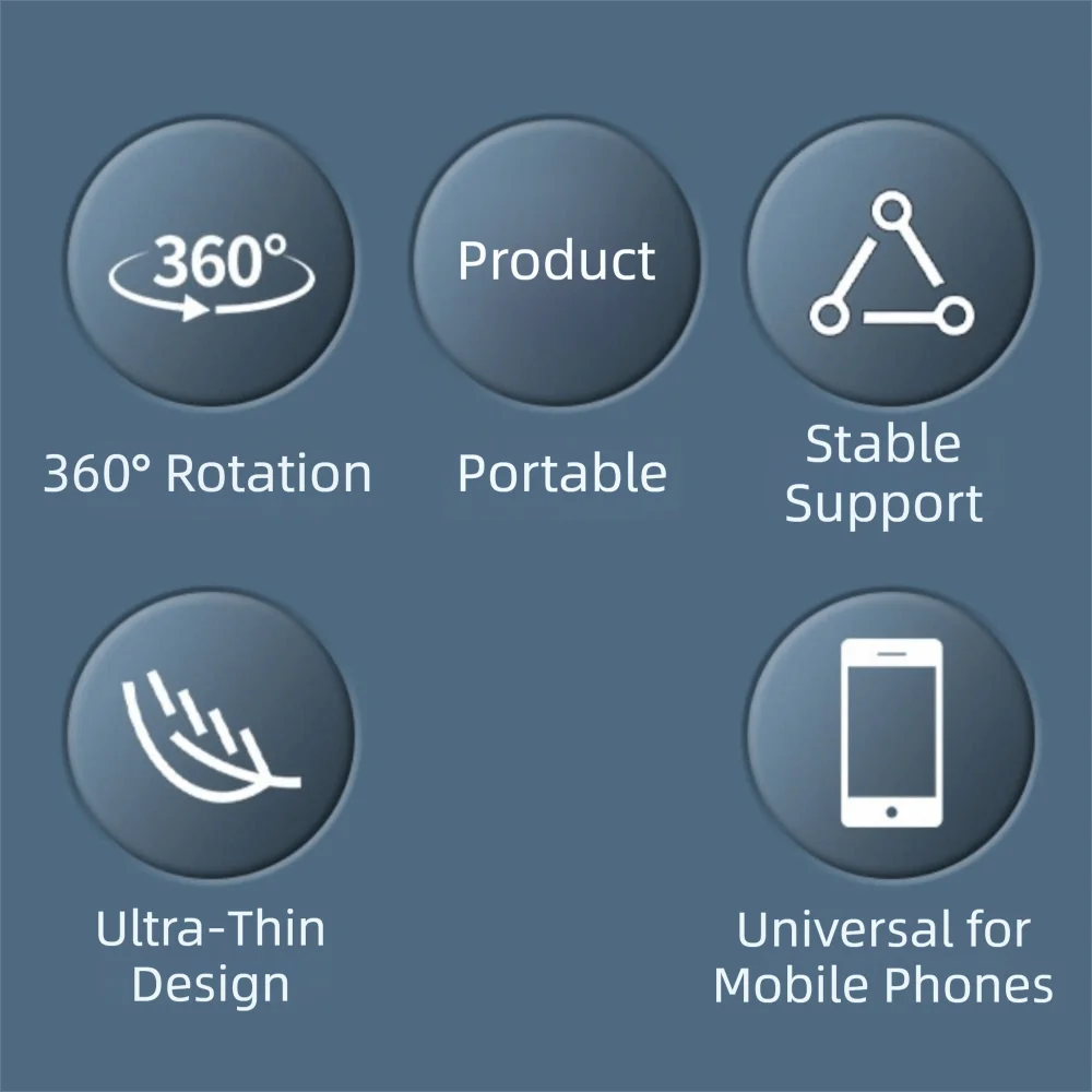 Foldable Ring Phone Holder Stable Anti-slip Desktop Mobile Phone Holder Universal Creative 360 Rotating Phone Stand