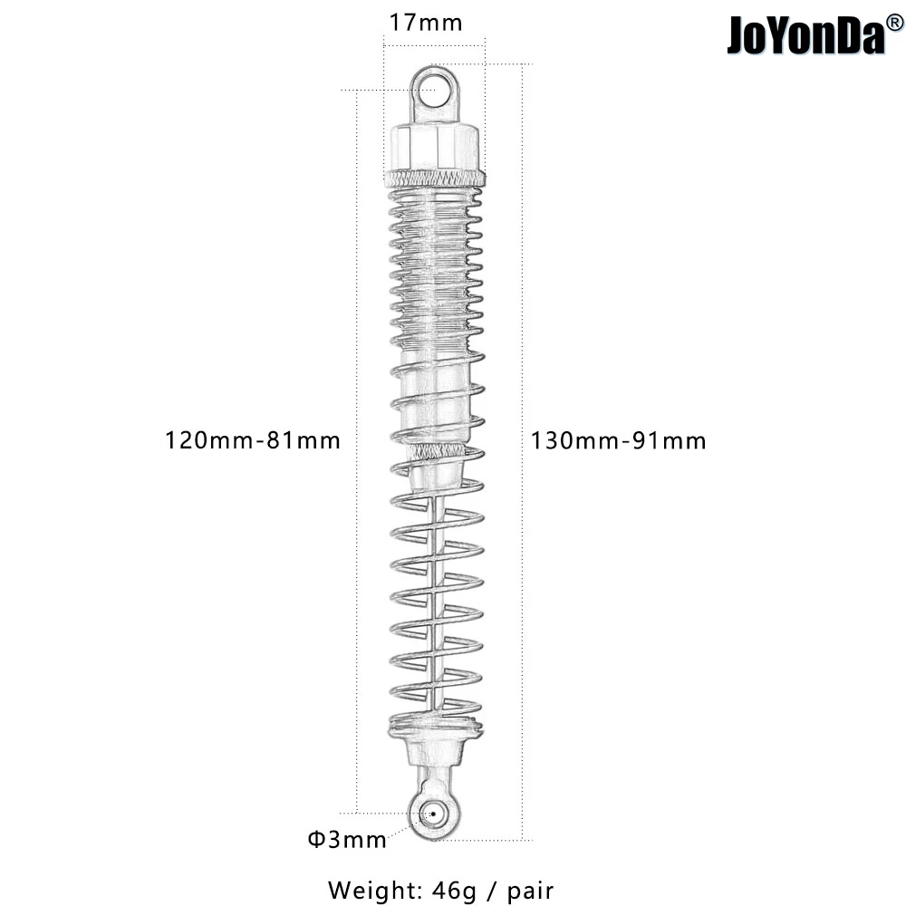2 個の金属ショックアブソーバー 69 ミリメートル / 98 ミリメートル / 108 ミリメートル / 130 ミリメートル RC モデルカー HSP Himoto