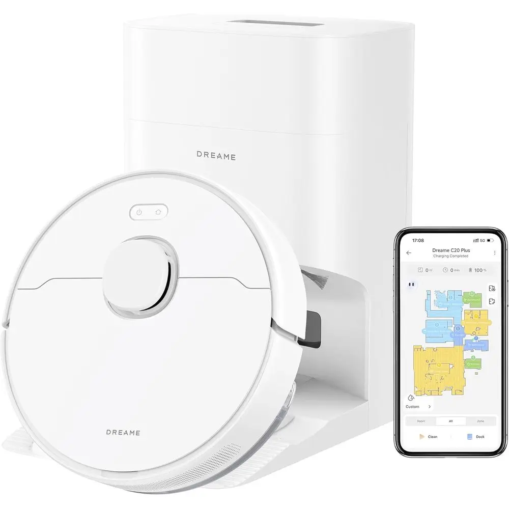 C20 Plus Robot Vacuum and Mop Combo, 90 Days Sel-Emptying Robotic Vacuum, Power Suction Robot Vacuum, LiNavigation, APP/Voice Co