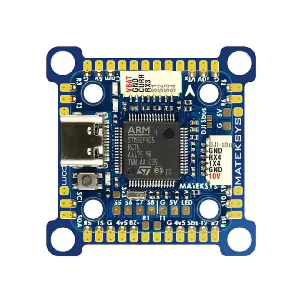 

Контроллер полета Matek F405-MINI TE, встроенный STM32F405RGT6 ICM42605 с экранным меню BEC 5 В 10 В для FPV RC Racing Drone
