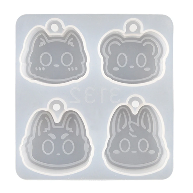 

Y1UB Resin Keychains Mold for Cat for Head Silicone Mold for Epoxy Resin Crafts Neckl