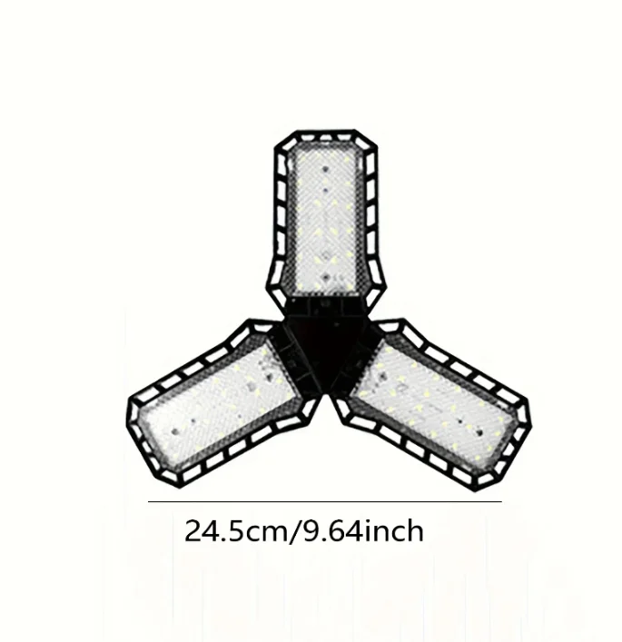 Adjustable LED garage lamp |3 panel ceiling lamp design sunlight deformable home/workshop/basement decoration lighting