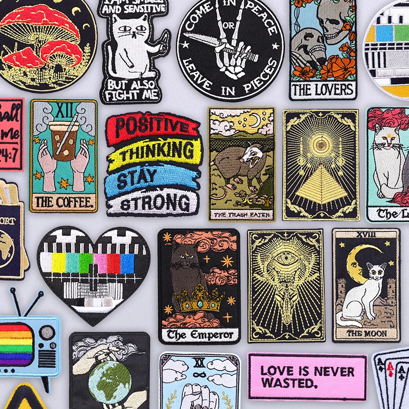 Parche bordado tarot punk gótico para planchar chaqueta o mochila - imagen 2