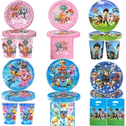 Paw Patrol Birthday Party Decor Disposable Tableware Tablecloth Cup Plate Napkin Dog Gift Bag Paw Patrol Party favors Supplies