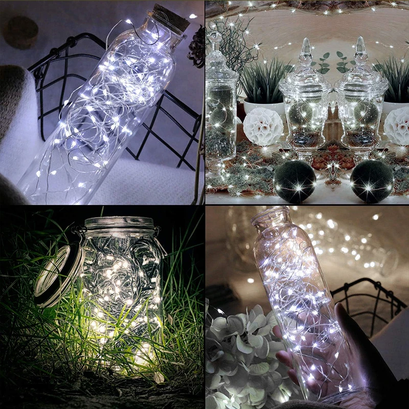 Twinkle Fairy LED String Lights, várias cores, casamento, caixa de presente de Natal, corda de luz decorativa, 1m, 10 pcs