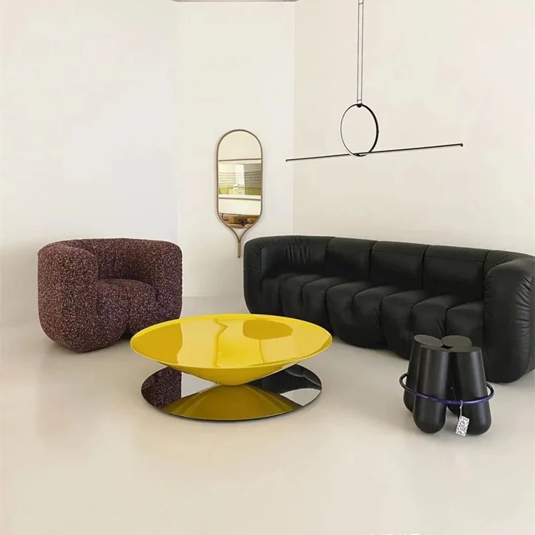 Nordic U-Shaped Extendable Modular 3 Seater Sofa Set Italian Designer Retro Black Leather Sponge Multifunctional for Boutique view 2