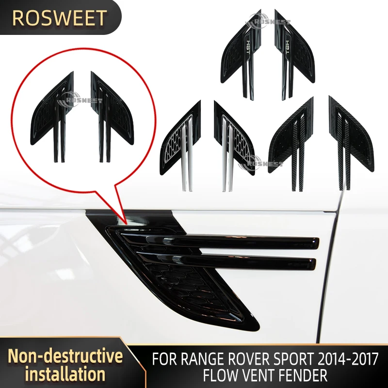 

2 PCS Car Hood Air Vent Outlet Wing Cover Side Vent Grille Outlet Board For Range Rover Sport 2014-2017 L494 Flow Vent Fender