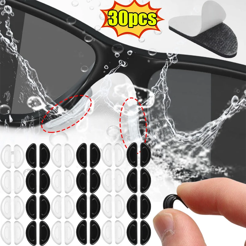 Silicone Glasses Nose Pads Invisible Non-Slip Soft Nose Pads Self Adhesive Glasses Nose Holder Sticker Pads Eyewear Accessories