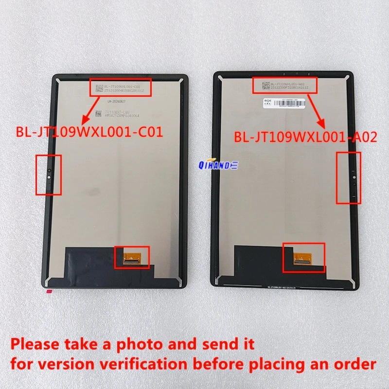 New 10.95-inch Digitizer Screen Component P/N: BL-JT109WXL001-C01 BL-JT109WXL001-A02 Tablet LCD Display Screen Replacement