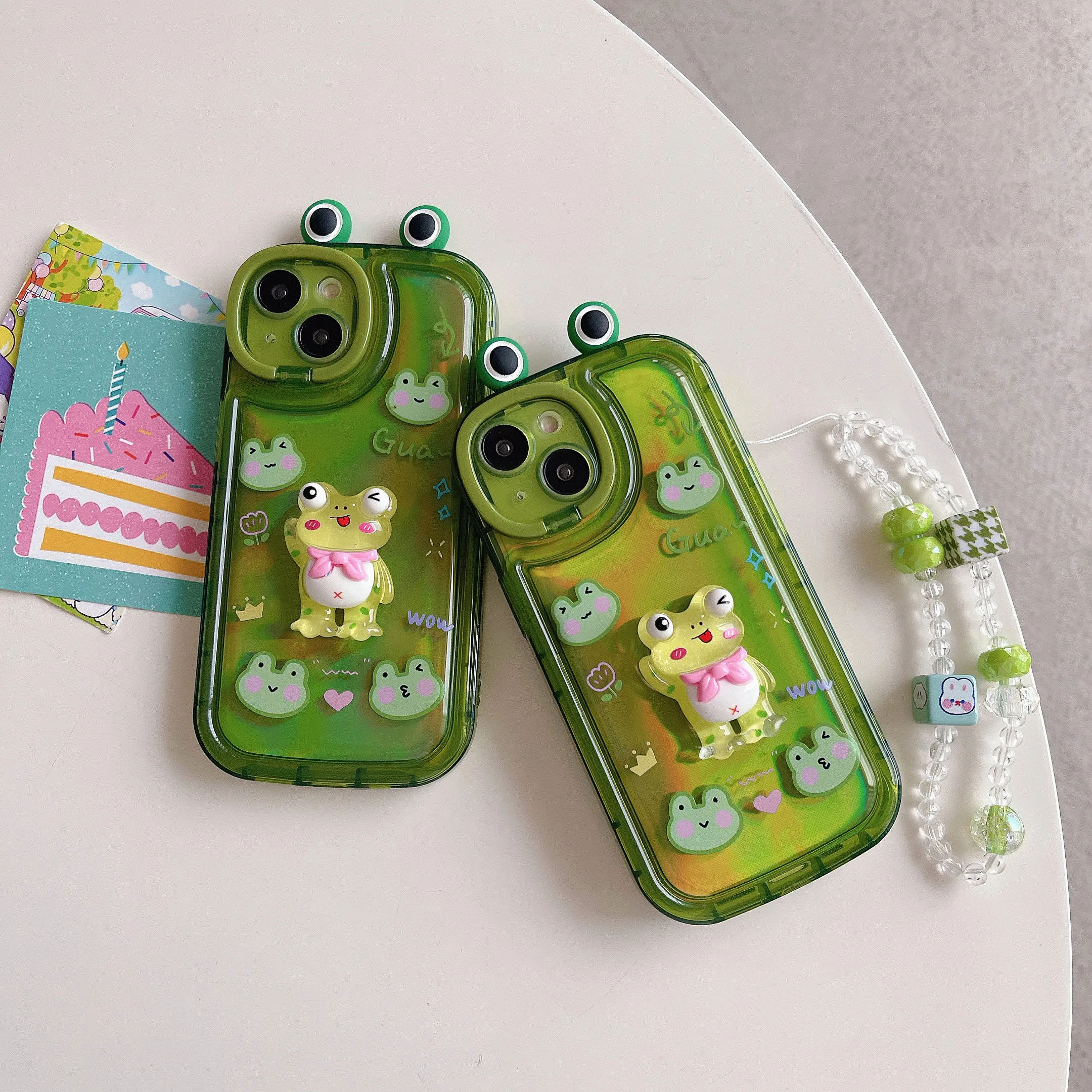 3D three-dimensional frog With cardboard pattern For iphone 15Promax 15Pro 15 14Pro 14Promax 13 13Promax 11 16Pro 16 Soft Shell