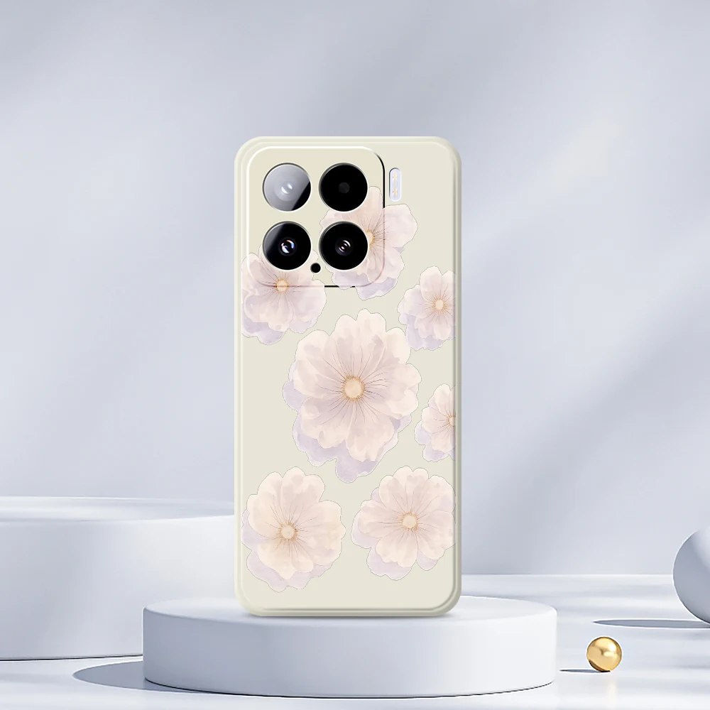 Light Pink Floral Phone Case For Xiaomi Mi 15 Ultra Mi 14T 13T 12T 11T Pro Cover For Xiaomi Mi 13T Pro Mi 11T Pro Silicone Cases