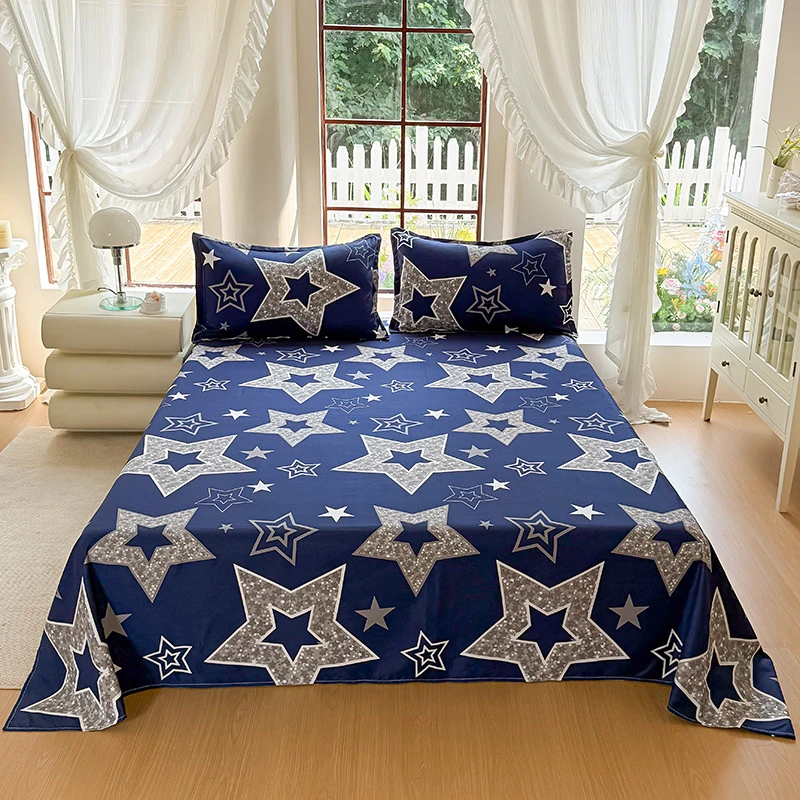 Plaid Bedsheets Full Set Double Bed Set 100% Polyester Bed Covers Matching Pillow Covers All‑Season Bedding