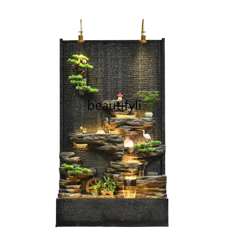 

lt Flowing water wall screen company courtyard set entrance outdoor rockery fountain fish pond feng shui wheel ornament