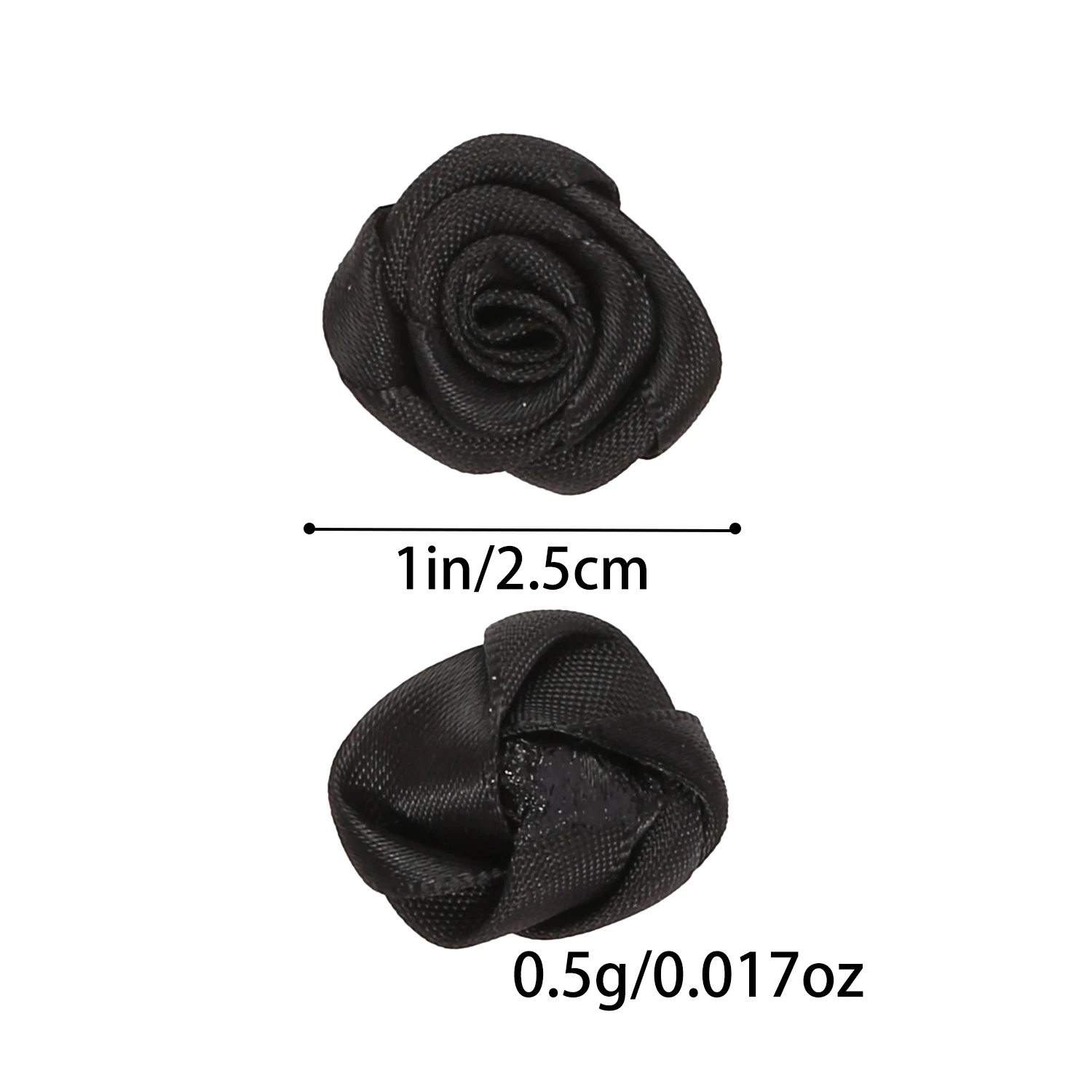 50pcs 1in 2.5cm Mini Stain Solid Color Rose For Handmade DIY Clothing Shoes Handicraft Gift Bag Hat Decor Accessories