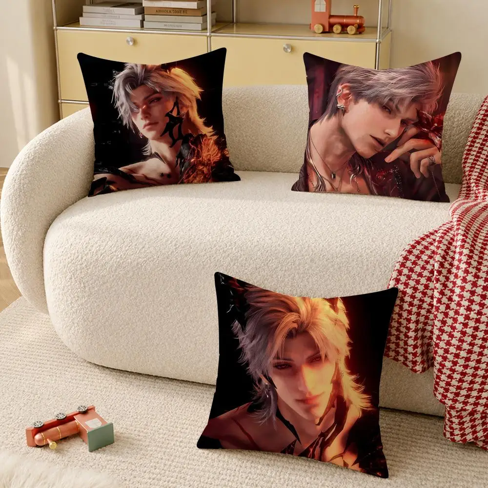 Game L-Love And Deepspace Sylus Cushion Cover Wrinkle-Resistant Short Plush Cushion Covers Breathable Machine-Washable