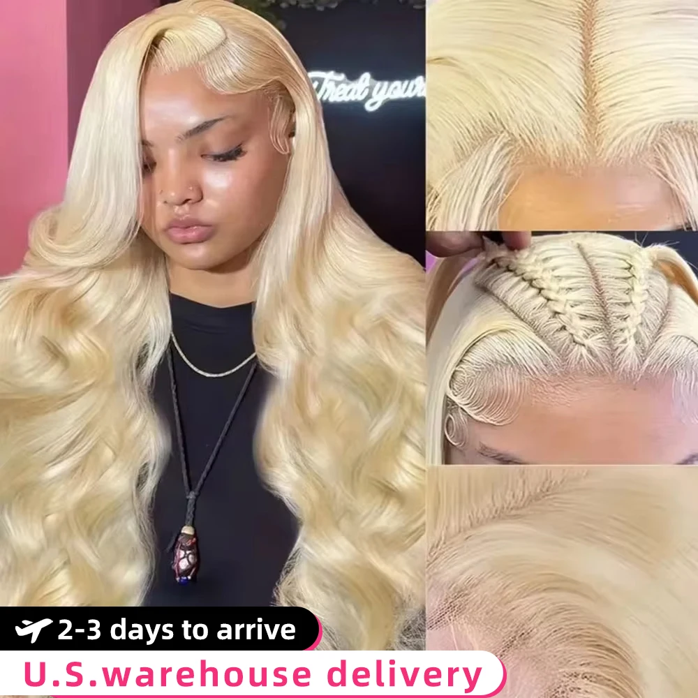 

Blonde Body Wave Lace Front Wig HD Transparent 13x4 13x6 Frontal Human Hair 613 Pre Plucked Full Frontal Wigs 200% 40 46 Inch