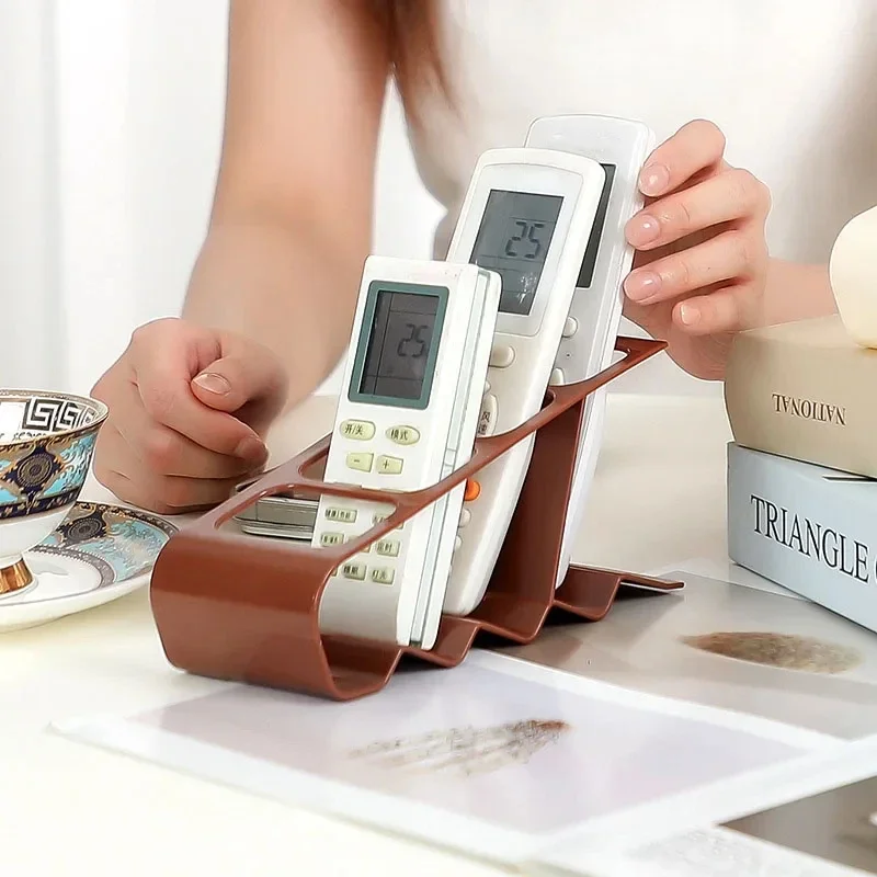 حامل جهاز تحكم عن بعد مكون من 4 فتحات، منظم مكتب بلاستيكي متين، مريح لتوفير المساحة للتلفزيون والمنزل والمكتب، رف تخزين متعدد الأغراض