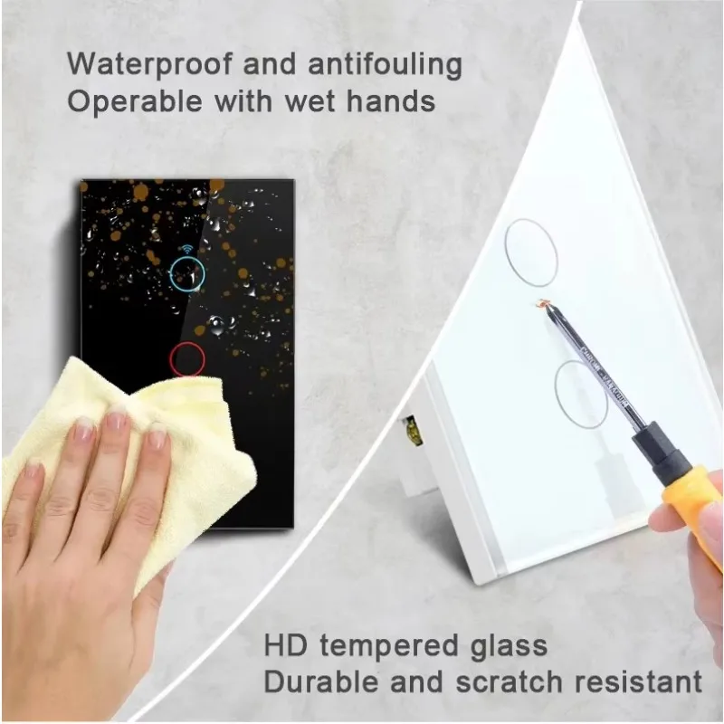 STLF Eu Tuya Wifi مفتاح الإضاءة الذكي شاشة زجاجية لوحة اللمس Alexa التحكم الصوتي عن بعد مفاتيح الجدار اللاسلكية #5