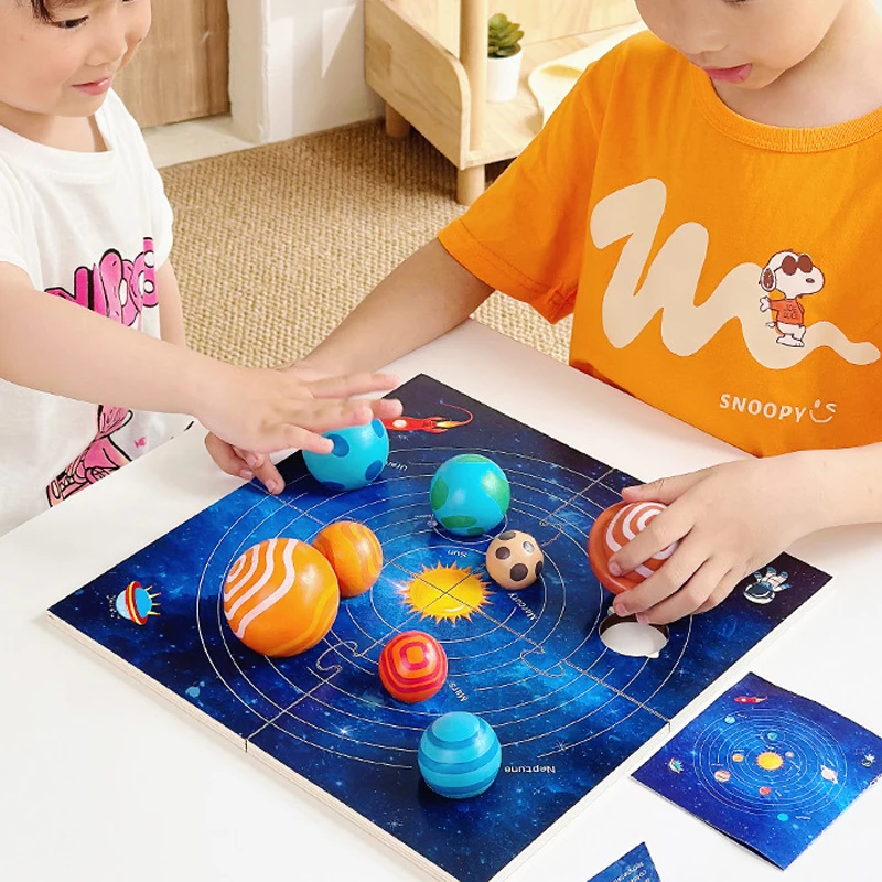 

Three Dimensional Wooden Puzzle Of The Eight Planets In The Solar System, A Children's Puzzle Astronomical Science Toy,XT279