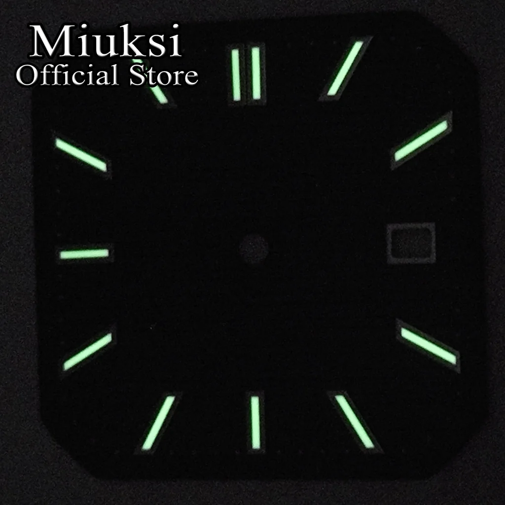 Miuksi 29 مللي متر NH35 أسود/أزرق/أخضر قرص ساعة مضيئة تناسب NH35 ميوتا 8215 8205 831a DG2813 3804 حركة أوتوماتيكية