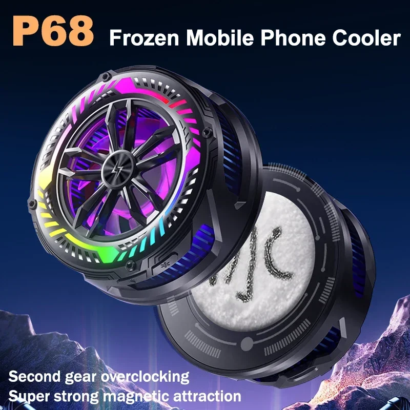 NEW P68 Magnetic Semiconductor Fast Cooling Radiator for IOS Android PUBG 15W Frozen Mobile Phone Game Cooler Gaming Accessories