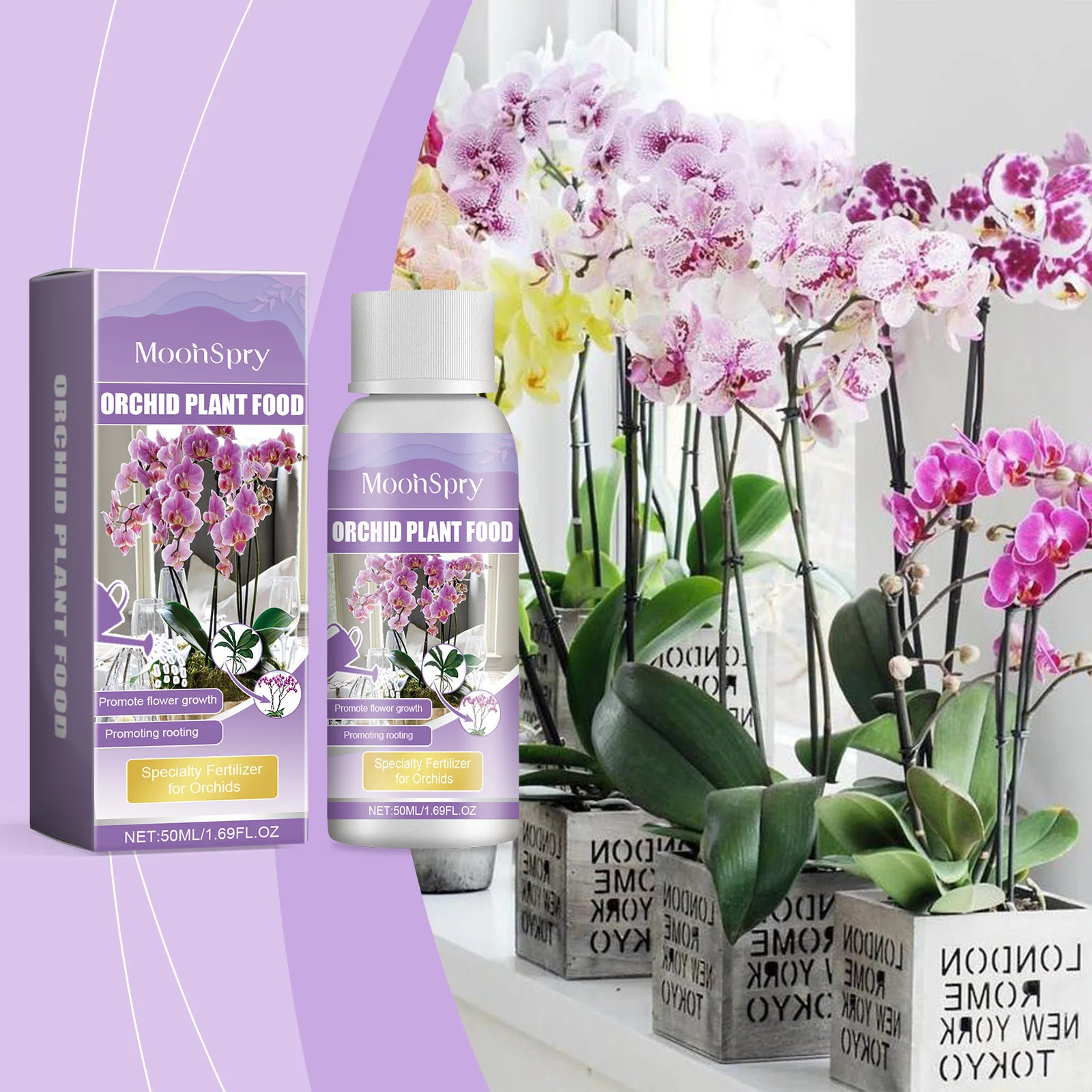 Orchid Plant Growth Agent, Special Nutrient Solution for Flowers & Green Plants, Universal Liquid Fertilizer for Potted Orchids