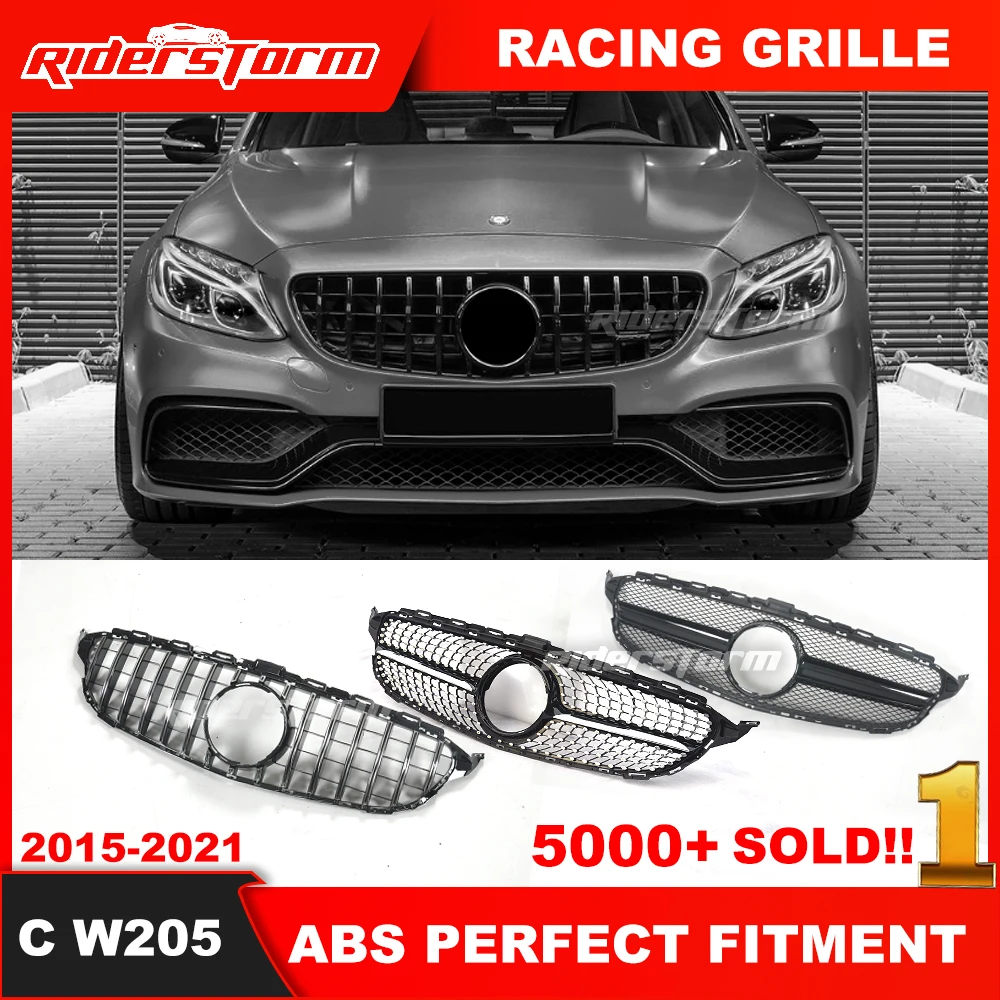 2015-2020 GT grill For C class w205 GT grill Front Grille for mercede C180 C200 C250 C300 front grille GT grill bumper front lip