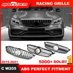 2015-2020 GT grill dla klasy C w205 GT grill przedni grill dla mercedede C180 C200 C250 C300 przedni grill GT grill zderzak przedni wargi