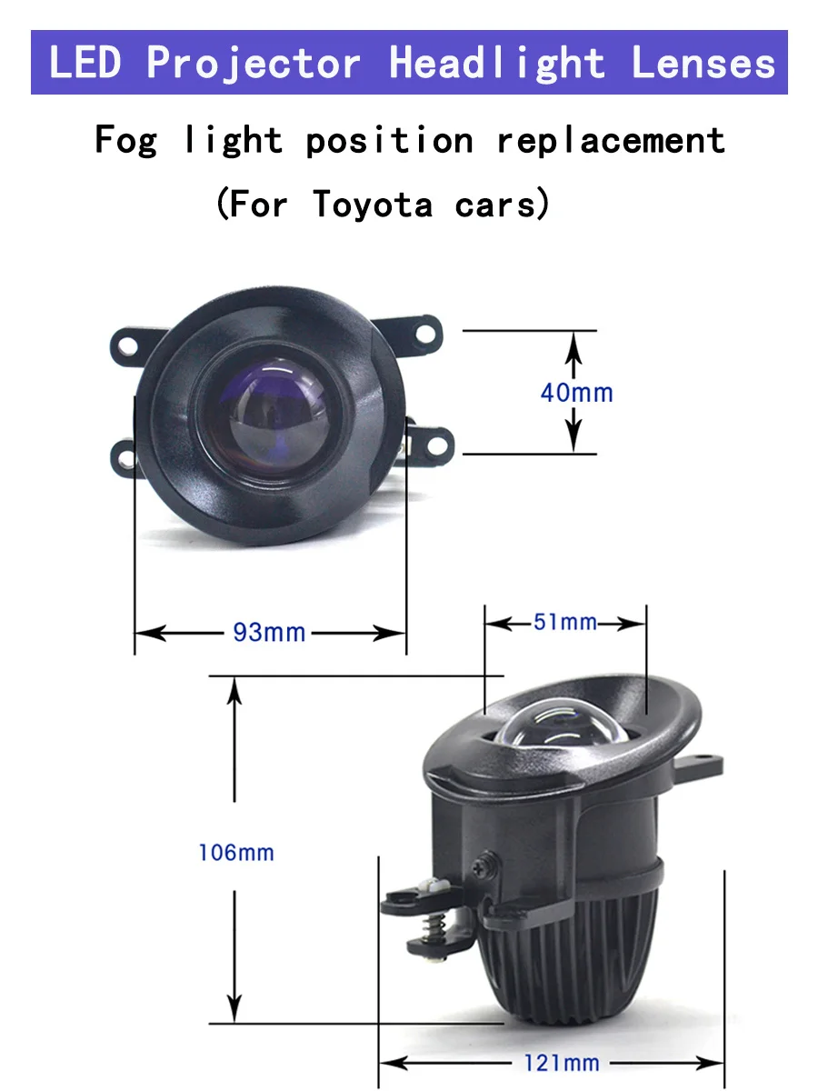 

For Toyota RAV4 XA50 2018-2023 Fog Lights Bi-led Projector Lens 2.0 inch LED Matrix Lights Fog Lamp Car Accesories 12V