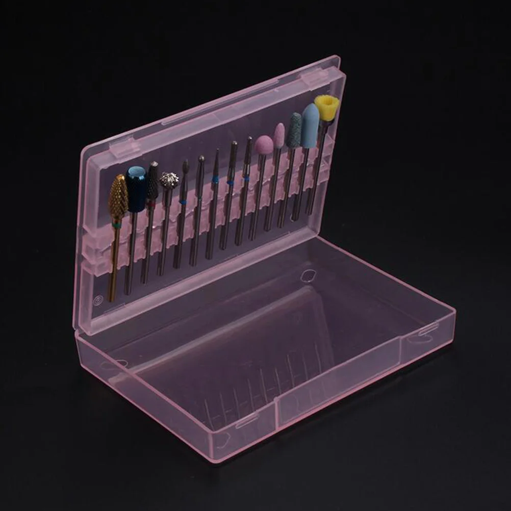 Boîte de rangement pratique en PP, 4 pièces, pour forets à ongles, organisateur de manucure, support de têtes de meulage, accessoires de pédicure longs