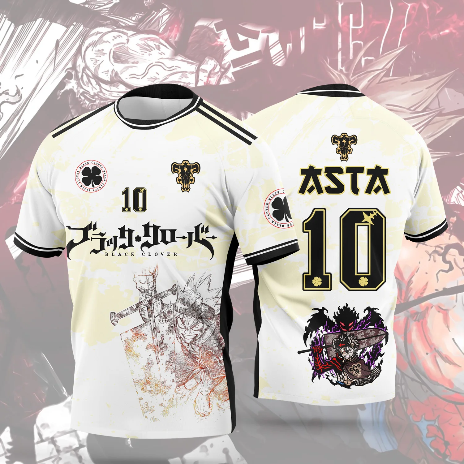 2026 New Arrival: Anime Black Clover Jersey - Men's and Women's Casual Sports T-Shirt for Manga Lovers