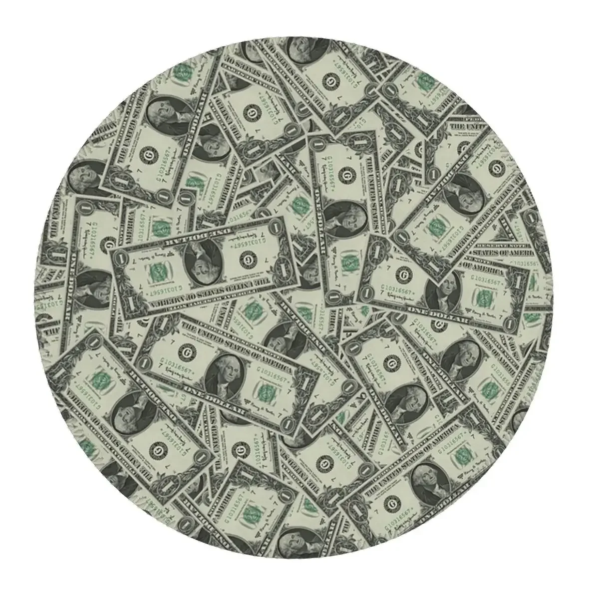 Money Dollars Bill Pattern Round Mouse Pad Computer Keyboard Mouse Mat Gamer Laptop Desk Mat Office Accessories Table Mats